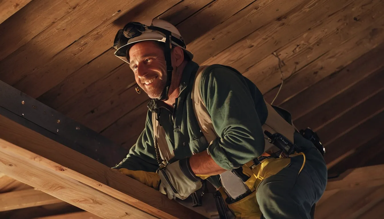 Friendly pest and wildlife provider inspecting an attic for animal entry points in a home in Forest Heights