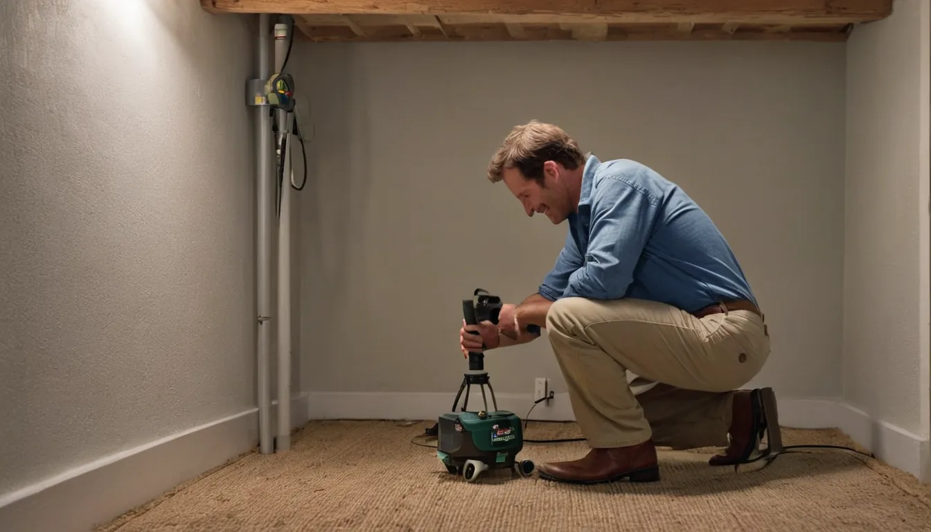 Pest control provider inspecting a basement beam for termite damage in a Forest Heights home